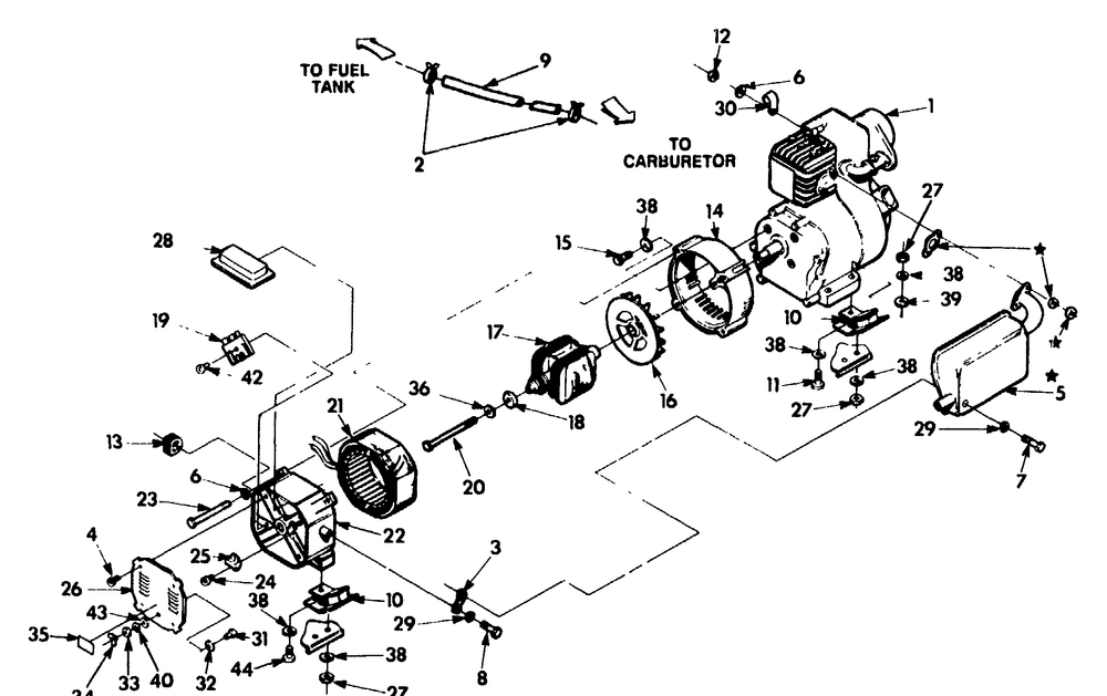 Generator Diagram and Parts List for 9439-0-3W740  Briggs and Stratton Generator